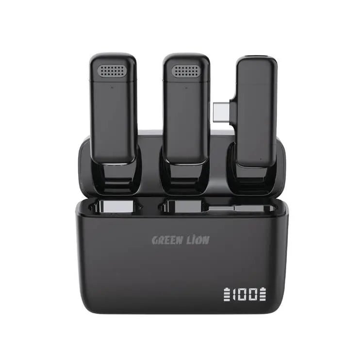 GREEN LION DUO CAST WIRELESS MIC TYPE C BLACK GNDCTWMICTCBK