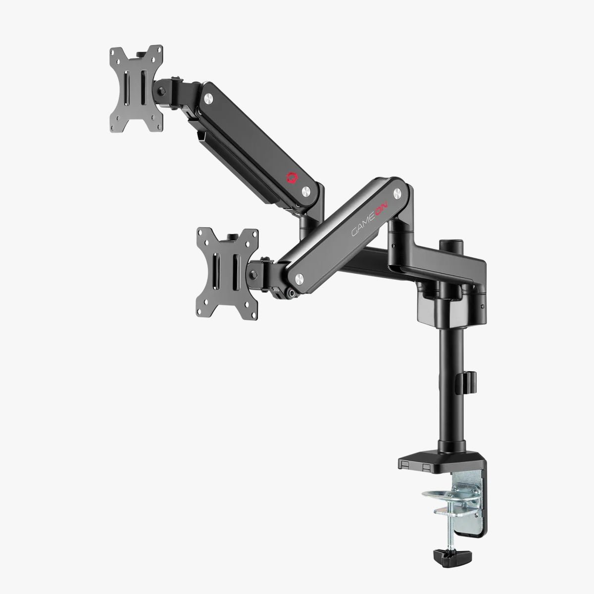 GAMEON POLE MOUNTED GAS SPRING DUAL MONITOR ARM BLACK GO-2045