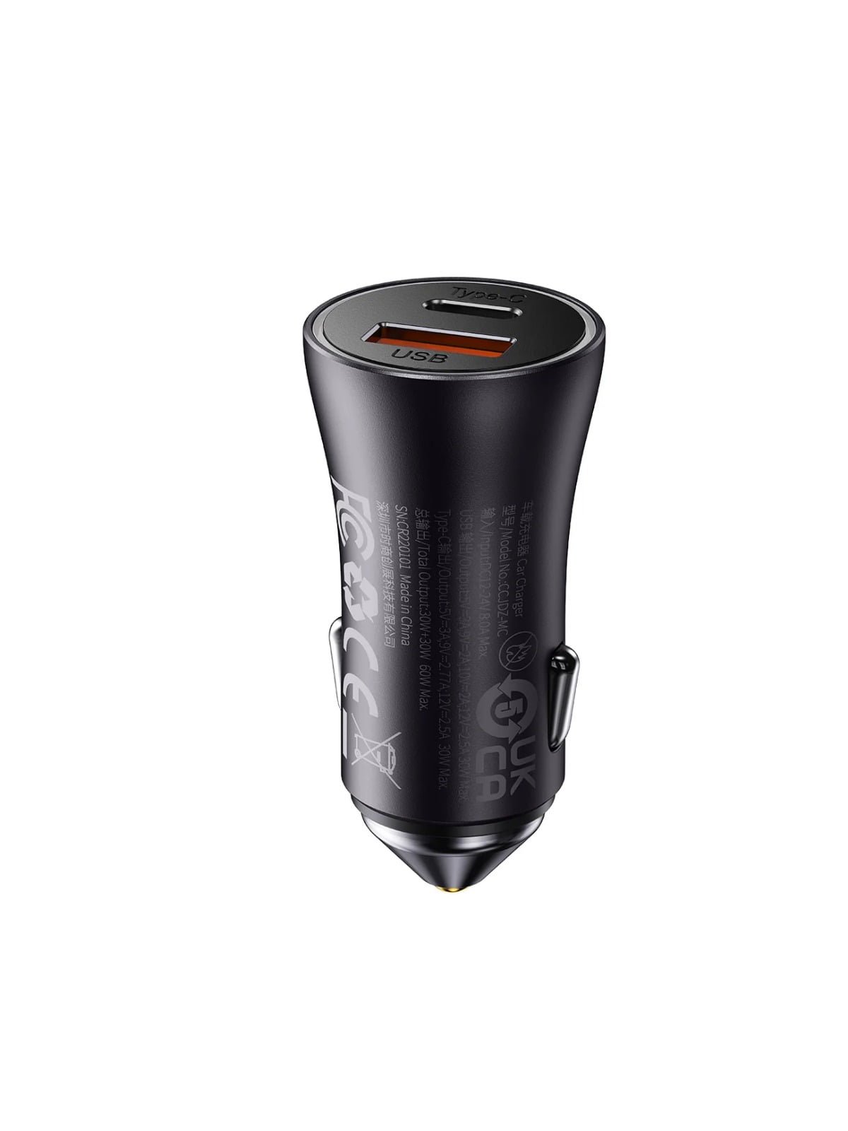 Baseus Golden Contactor Pro Dual Quick Car Charger - USB + Type-C 60W GC PRO CGJM0001 thumbnail 3