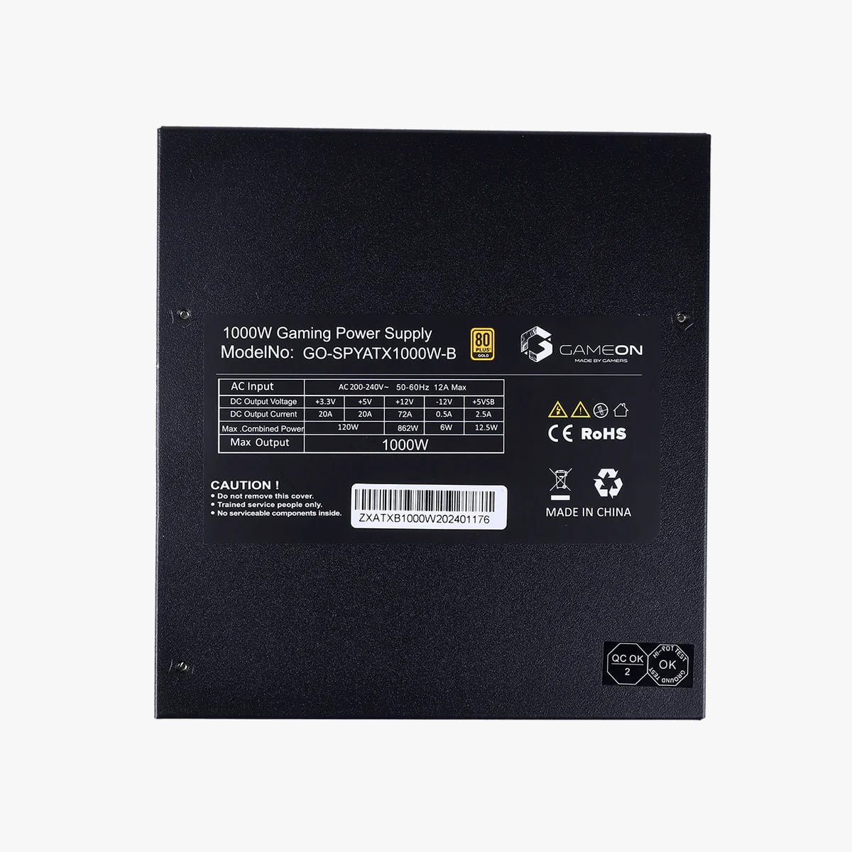 GameOn 1000 Watts 80 Plus Gold Gaming Power Supply - Ultimate Performance GO-SPYATX1000W thumbnail 4