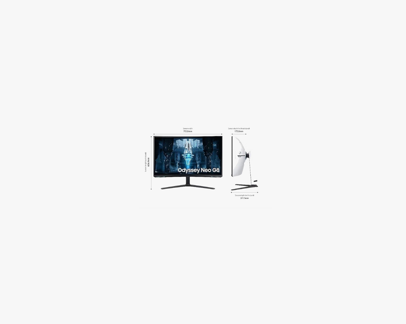 Samsung 32-Inch Neo G8 UHD Curved Gaming Monitor (LS32BG850NMXUE) - 1ms Response, 240Hz Refresh Rate, Quantum HDR thumbnail 8