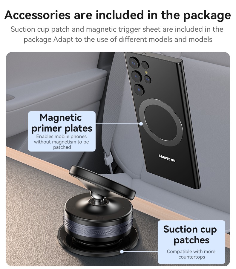 YESIDO ELECTRIC VACUUM CUP MAGSAFE HOLDER WITH BALL HEAD BLACK C224 thumbnail 8