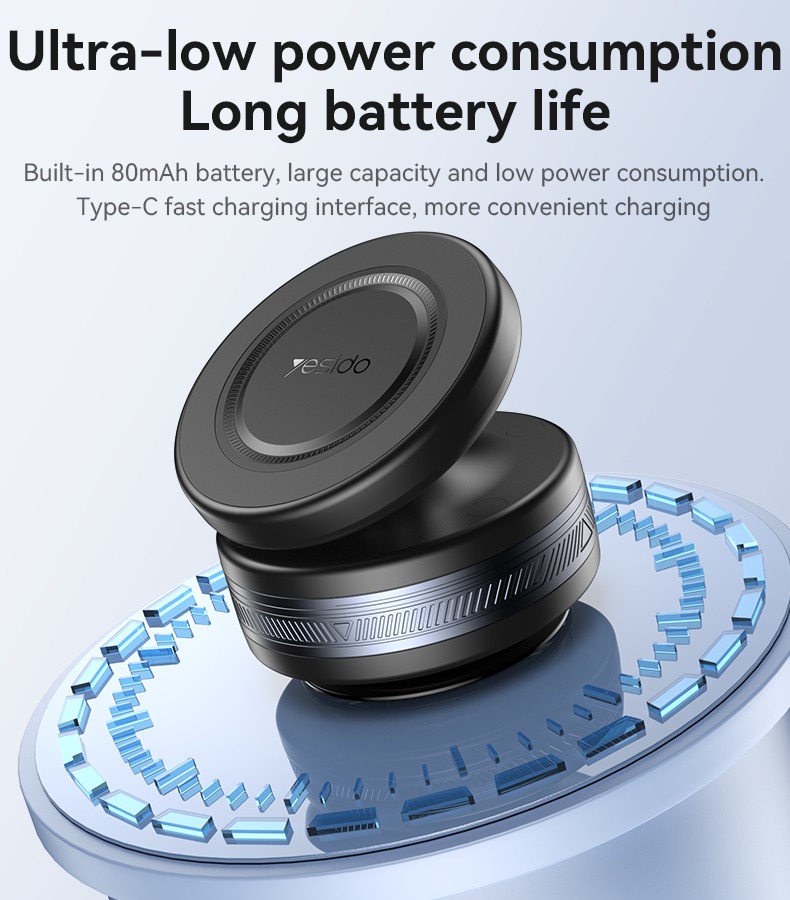 YESIDO ELECTRIC VACUUM CUP MAGSAFE HOLDER WITH BALL HEAD BLACK C224 thumbnail 6