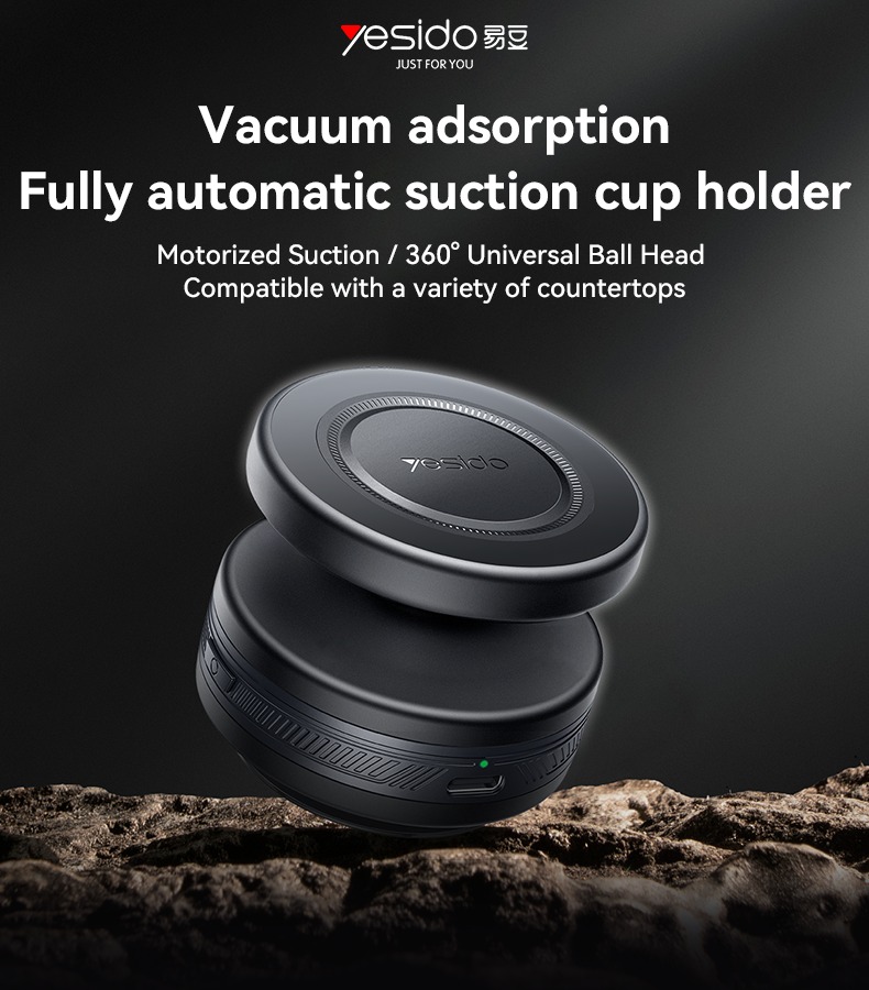 YESIDO ELECTRIC VACUUM CUP MAGSAFE HOLDER WITH BALL HEAD BLACK C224 thumbnail 2