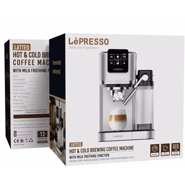 LEPRESSO LATTEO HOT COLD BREWING COFFEE MACHINE SILVER LPCFFTEM0071-SL thumbnail 5