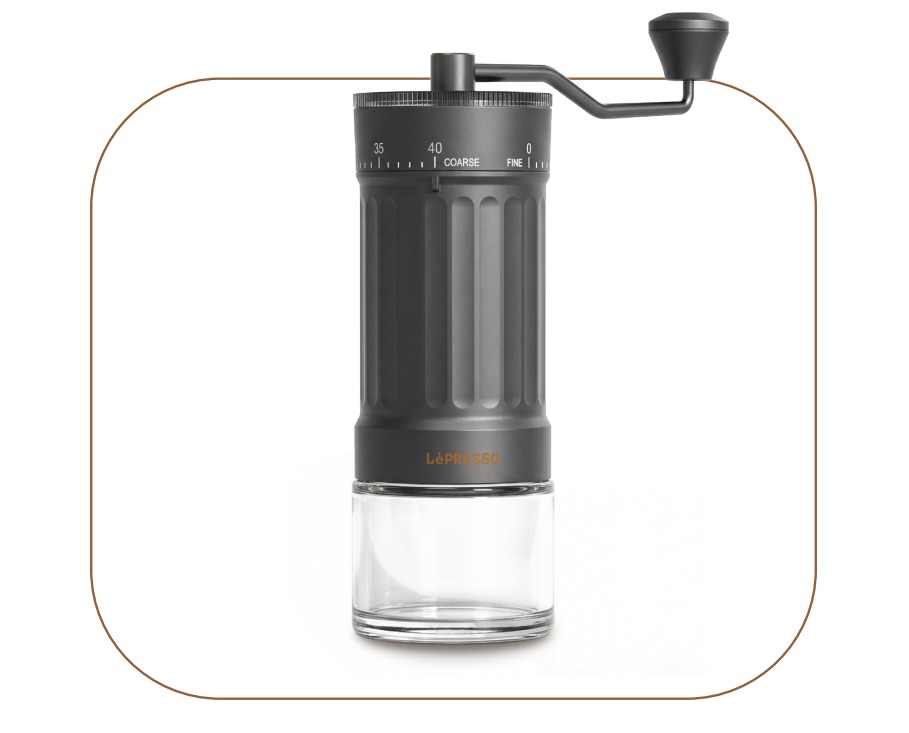LEPRESSO CAFFETRADIZIONE MANUAL COFFEE GRINDER STAINLESS STEEL BURR BLACK LPCFFCT0022BK