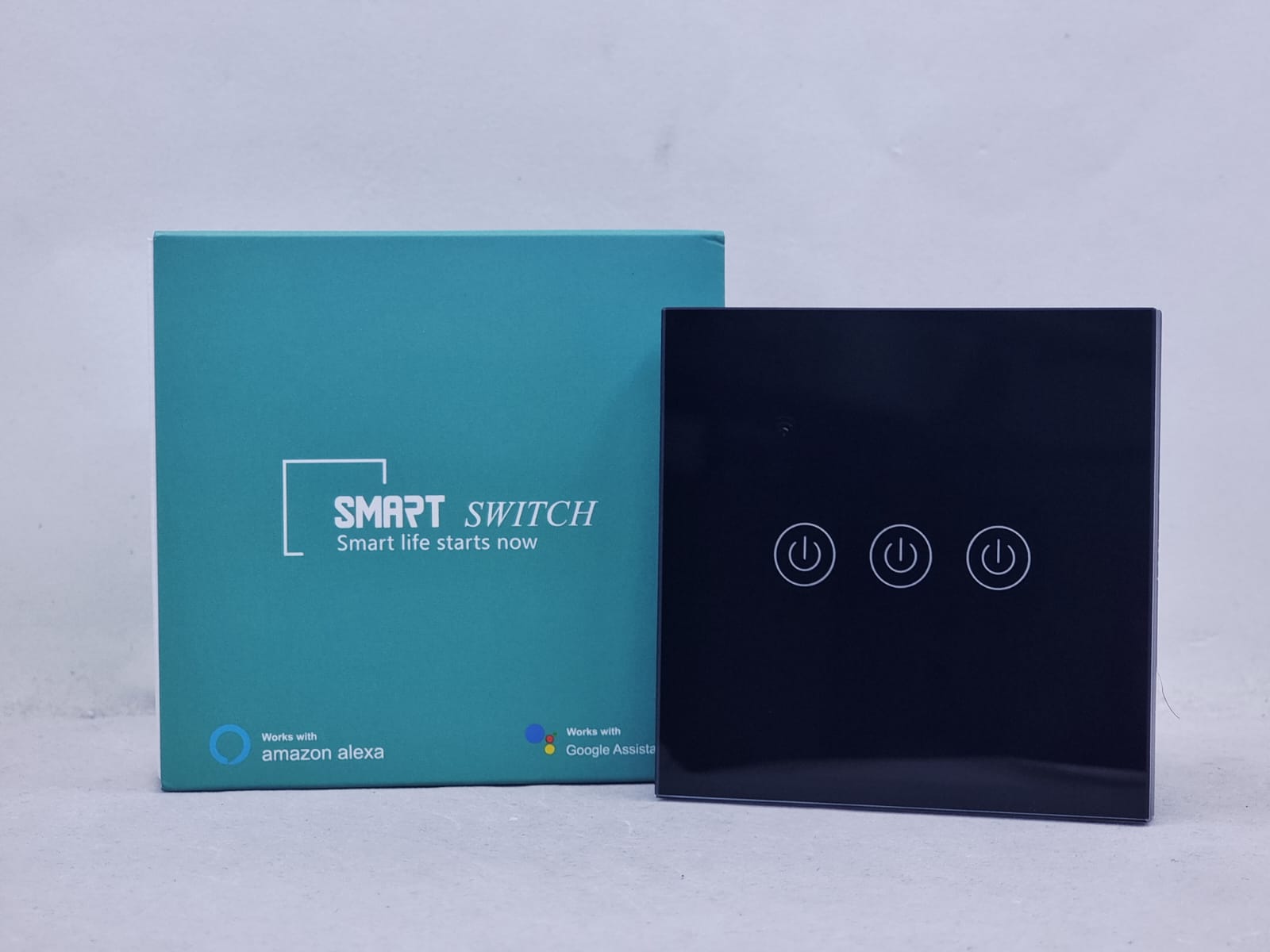SMART SWITCH WIFI COMPATIBLE AMAZON ALEXA PANEL GANG 3 BLACK DS-101