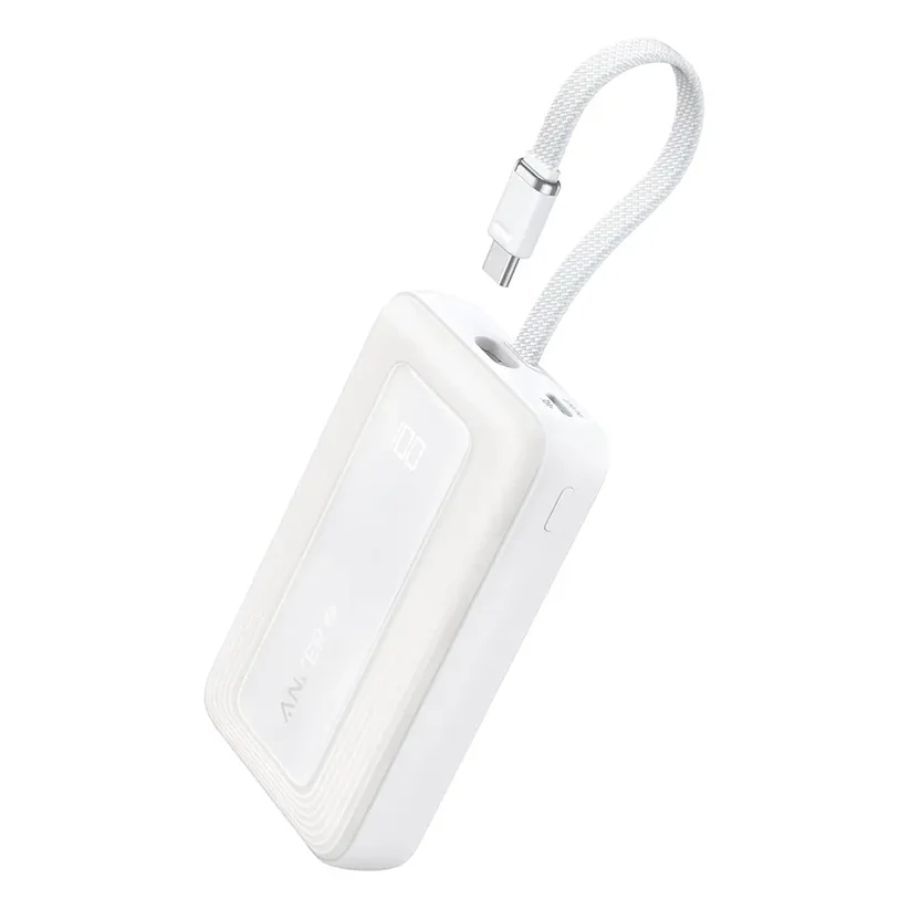 ANKER ZOLO POWER BANK 20000MAH 30W MAX FAST PORTABLE CHARGER BUILT IN USB-C WHITE A1689H21