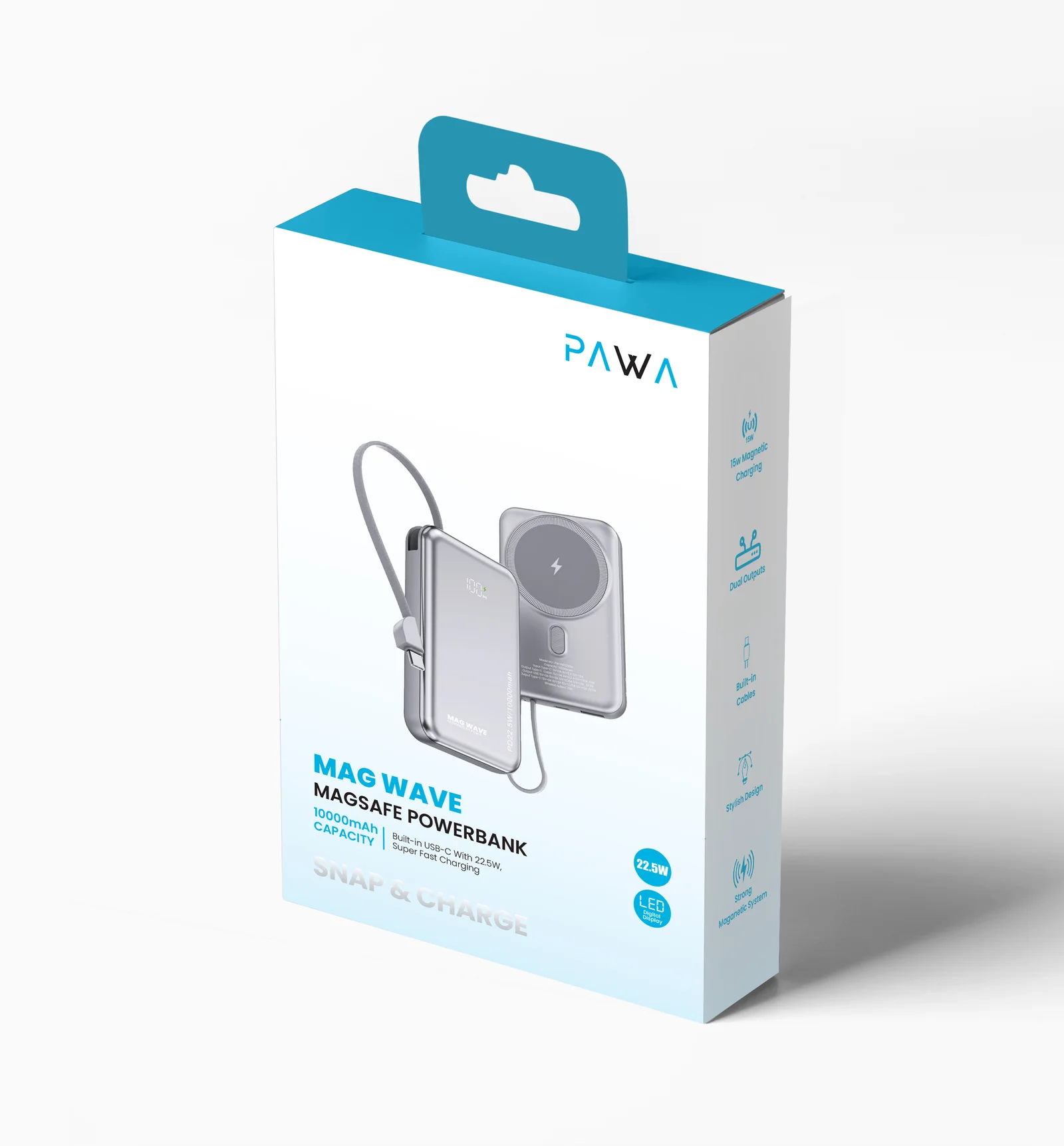 PAWA MAG WAVE 10000MAH MASAFE POWERBANK SILVER PW-PB10230M-SL thumbnail 2