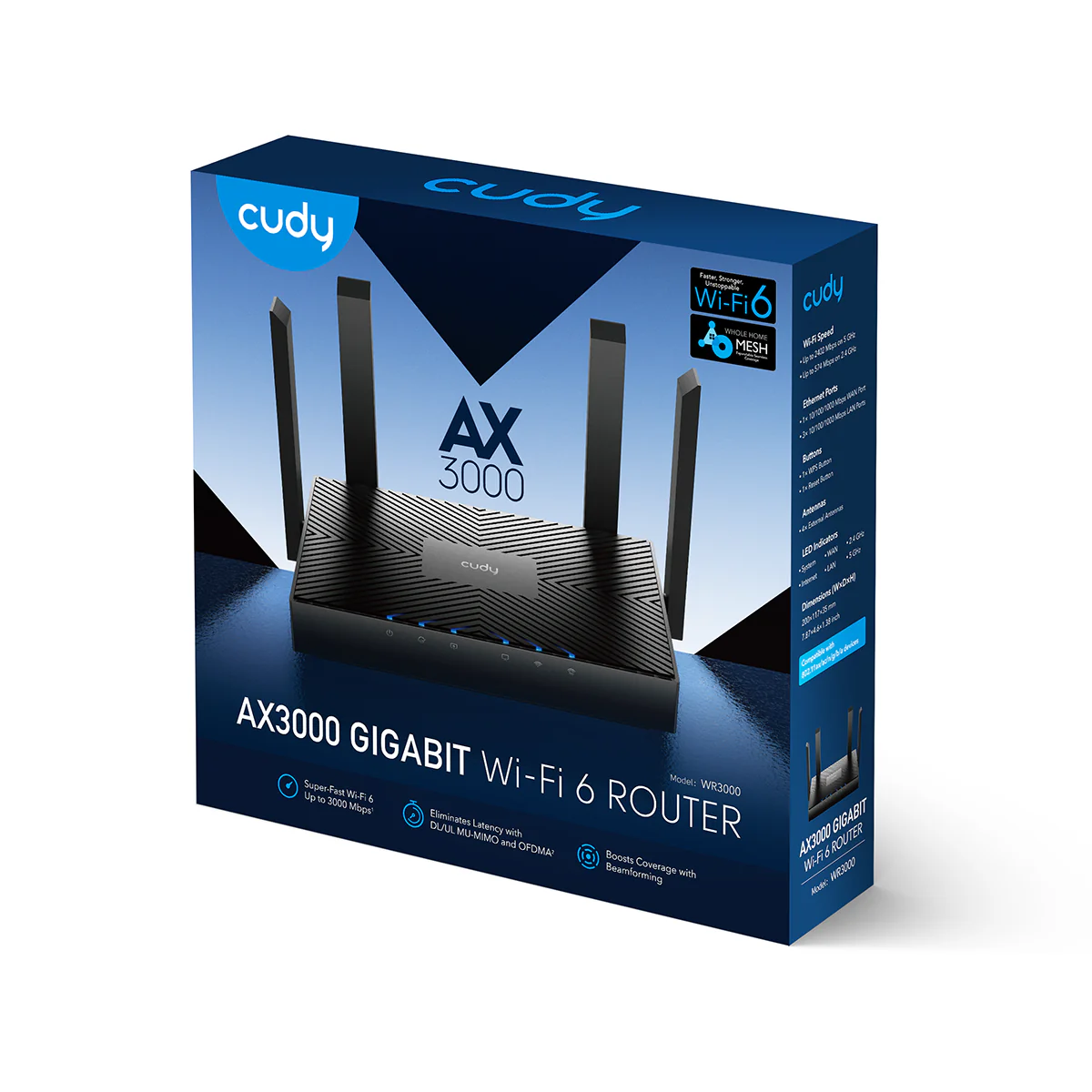 Cudy WR3000 Dual-Band Gigabit Ethernet Wireless Router thumbnail 3