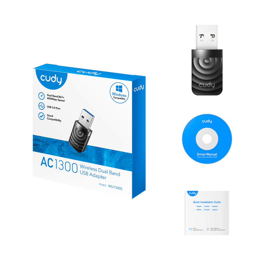 Cudy 1300Mbps High-Gain WiFi USB 3.0 Adapter (WU1300S) - Fast and Reliable Wireless Connectivity thumbnail 2