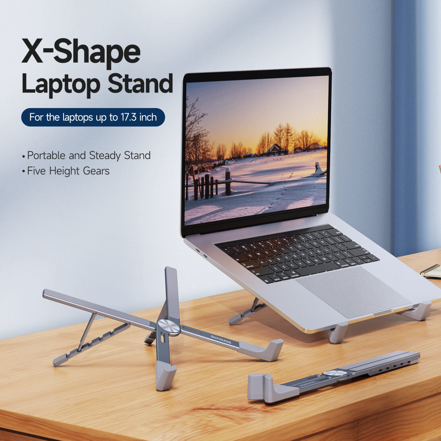 DUXDUCIS X-SHAPED ALUMINUM LAPTOP STAND ZJ-004 thumbnail 3