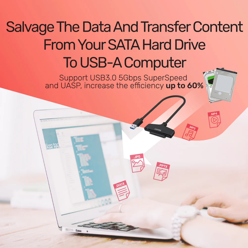 UNITEK USB 3.1 USB A TO 2.5 SATA 6G CONVERTER BLACK Y-1096 thumbnail 4