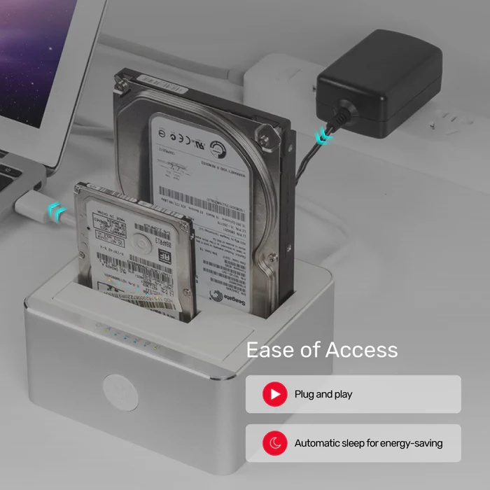 UNITEK 2 X SATA 2.5 INCH DISK CLONE STATION Y-3027GY01-UK thumbnail 2