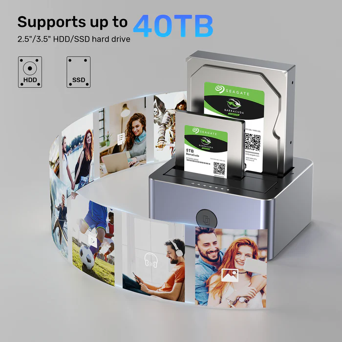 UNITEK 2 X SATA 2.5 INCH DISK CLONE STATION Y-3027GY01-UK thumbnail 10