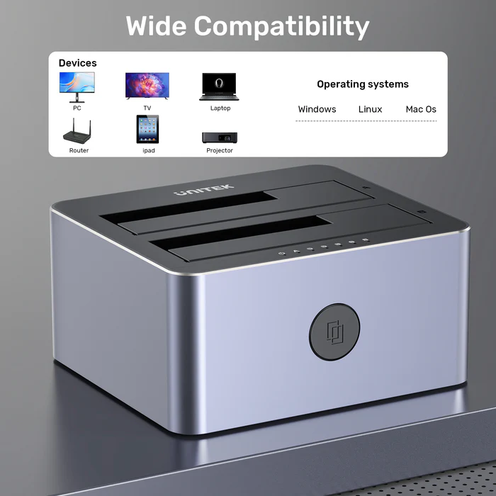 UNITEK 2 X SATA 2.5 INCH DISK CLONE STATION Y-3027GY01-UK thumbnail 7