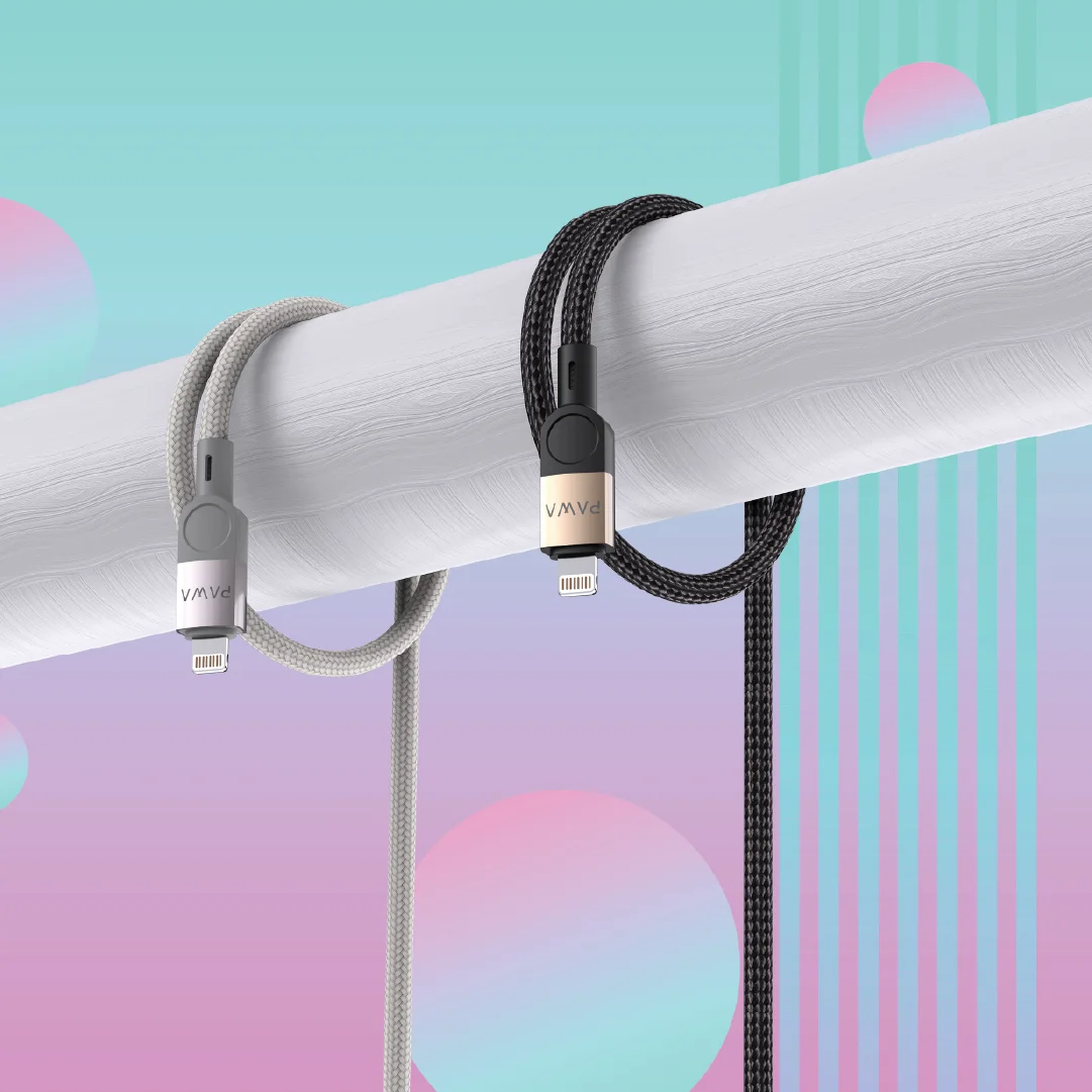 PAWA LEVIN USB C TO LIGHTNING BRAIDED CABLE 1.2M 30W DESERT BLACK PW-12BDC254-DTBK thumbnail 2