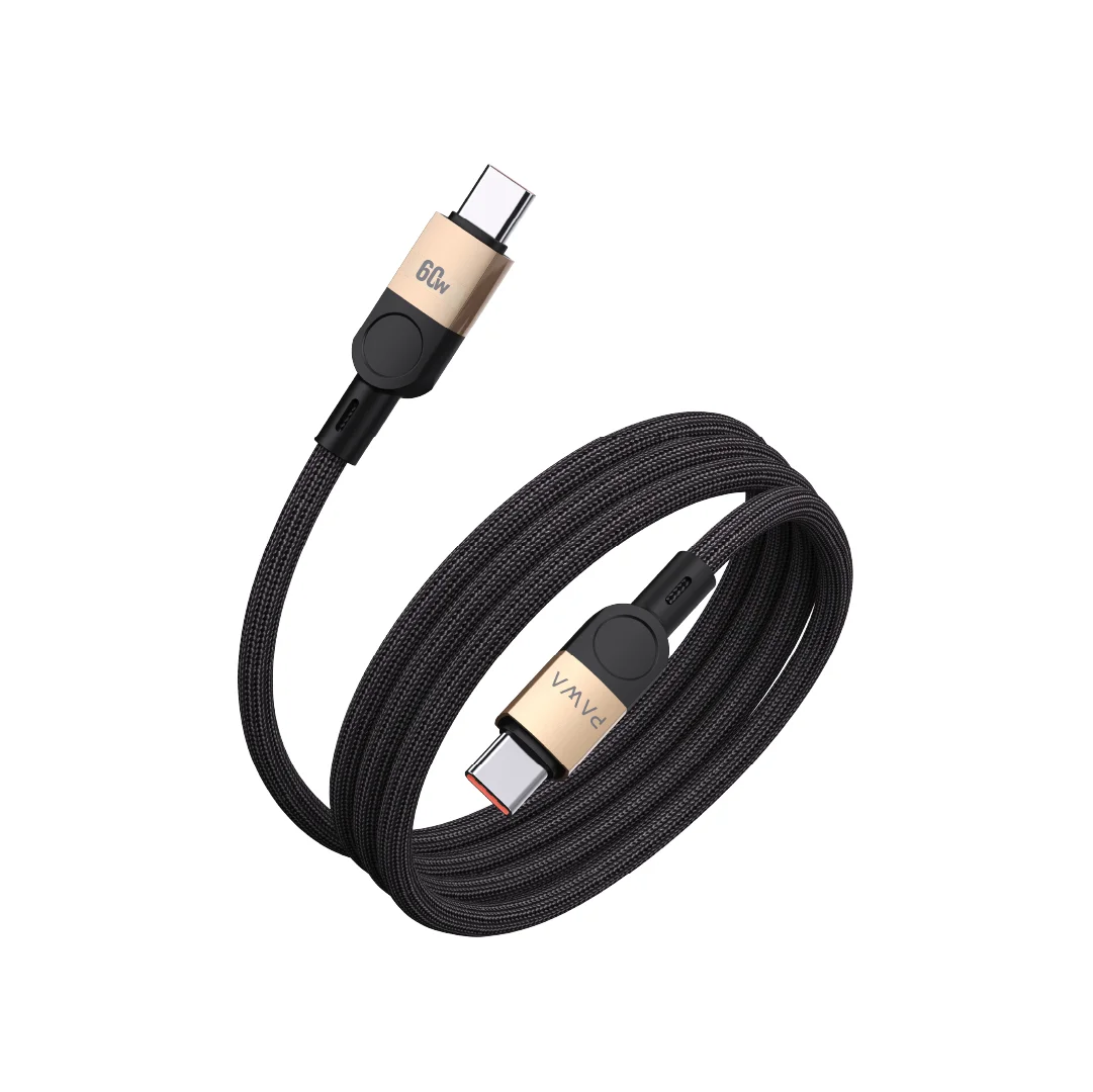 PAWA LEVIN MAGNETIC BRAIDED USB C TO USB C 60W CABLE 1M DESERT BLACK PW-12BDM251-DTBK