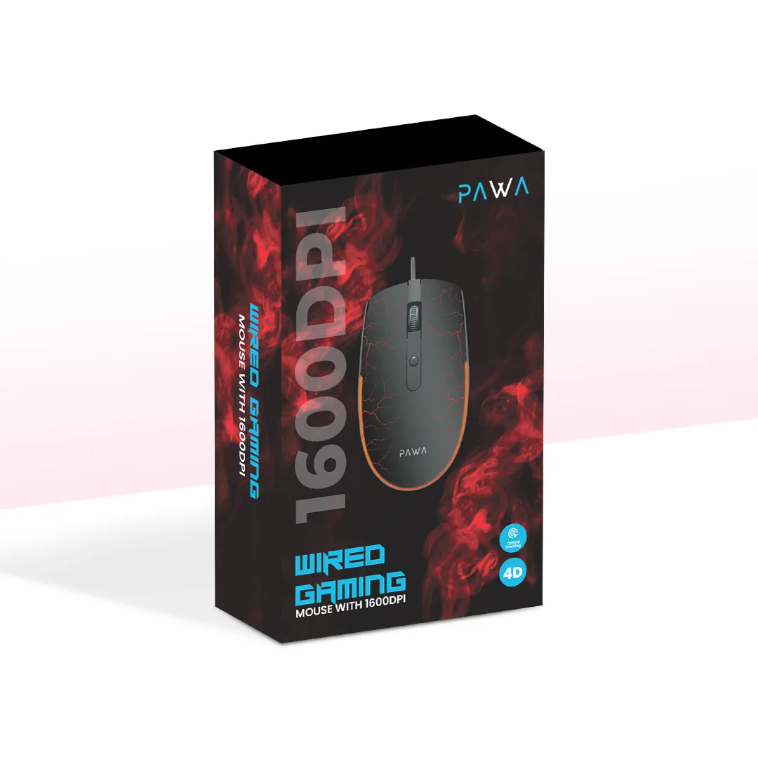 PAWA WIRED GAMING MOUSE WITH 1600DPI BLACK PW-MWGMRGB7-BK thumbnail 6
