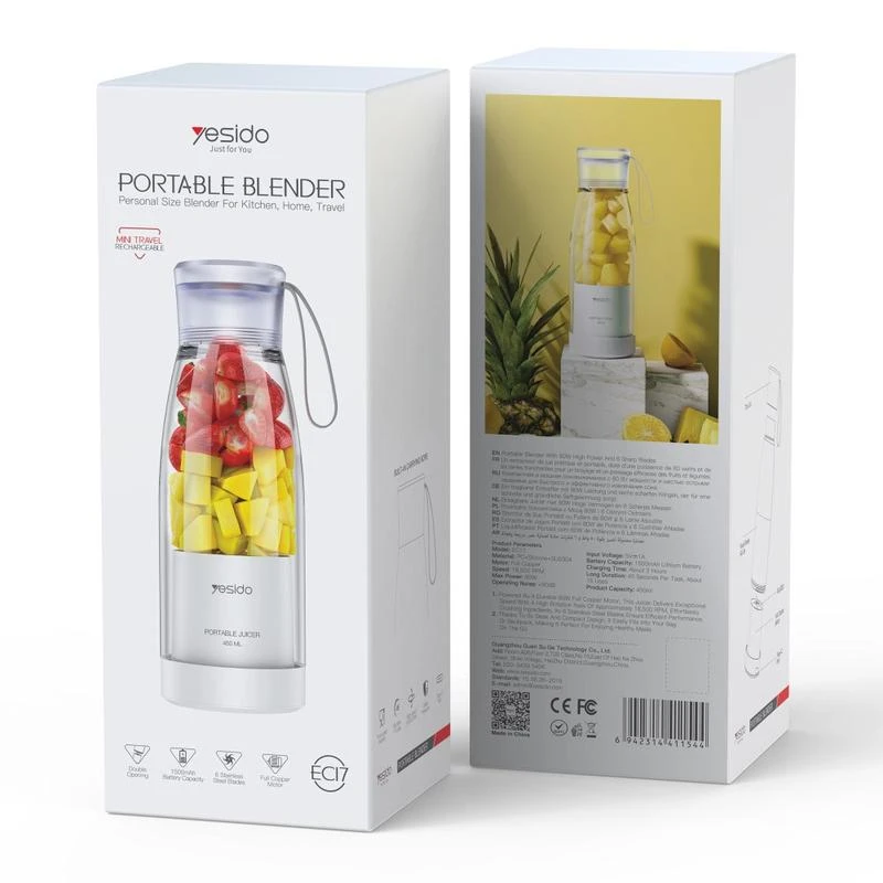 YESIDO 450ML PORTABLE USB C JUICER WHITE EC17 thumbnail 10