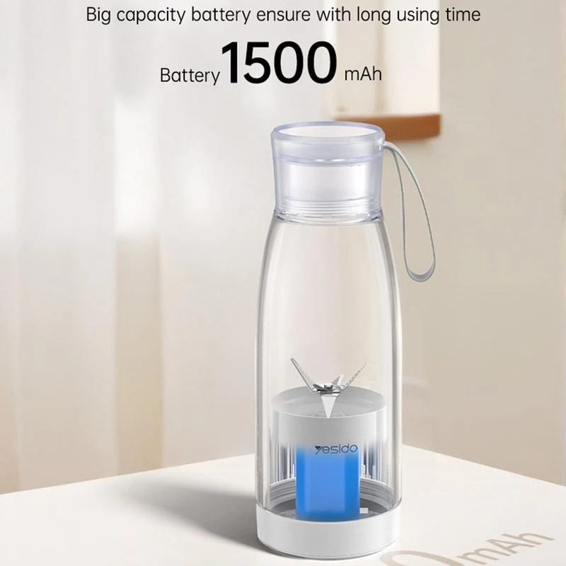 YESIDO 450ML PORTABLE USB C JUICER WHITE EC17 thumbnail 3