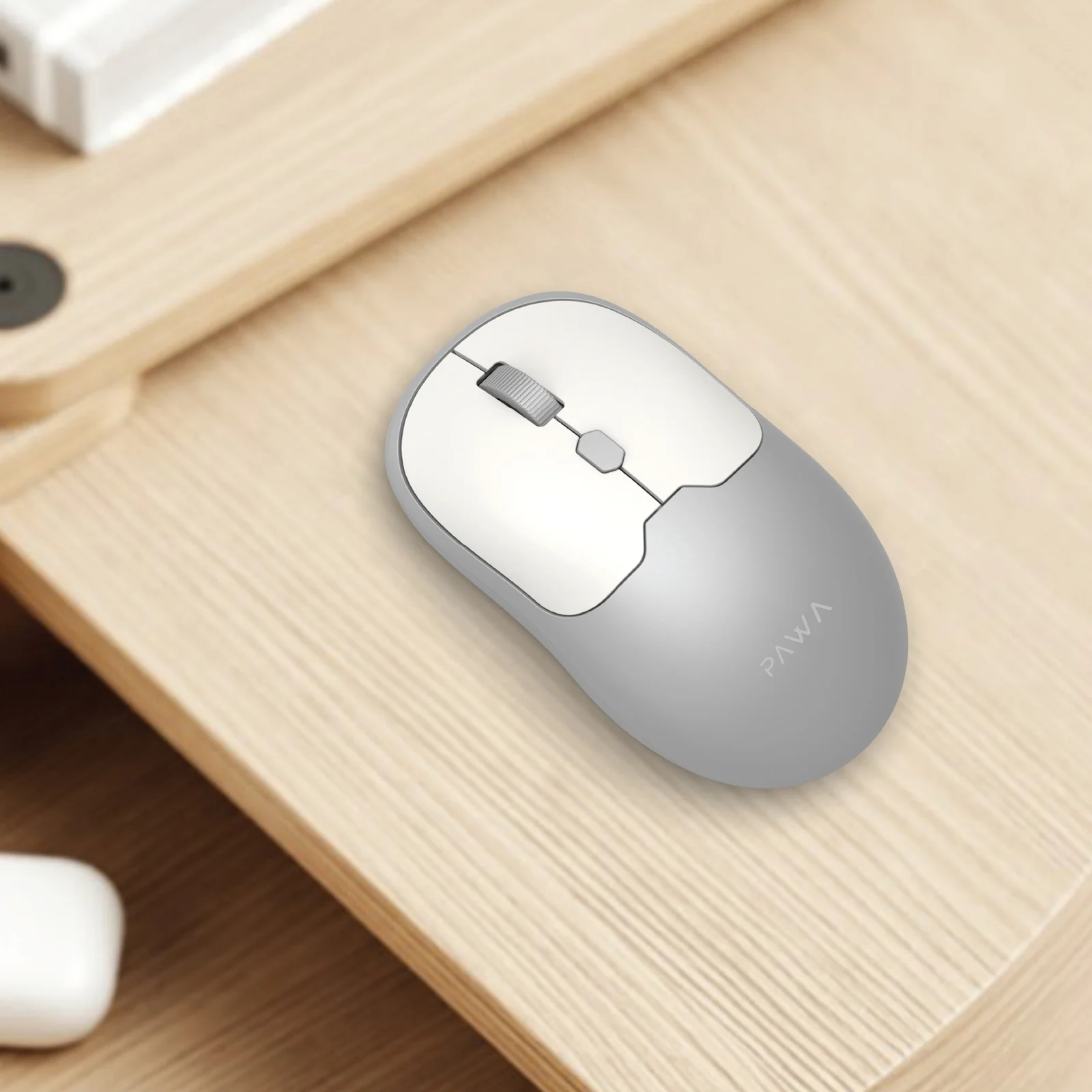 PAWA DUAL MODE WIRELESS MOUSE WITH 1600 DPI GREY WHITE PW-CABTMK16-GYWH thumbnail 4