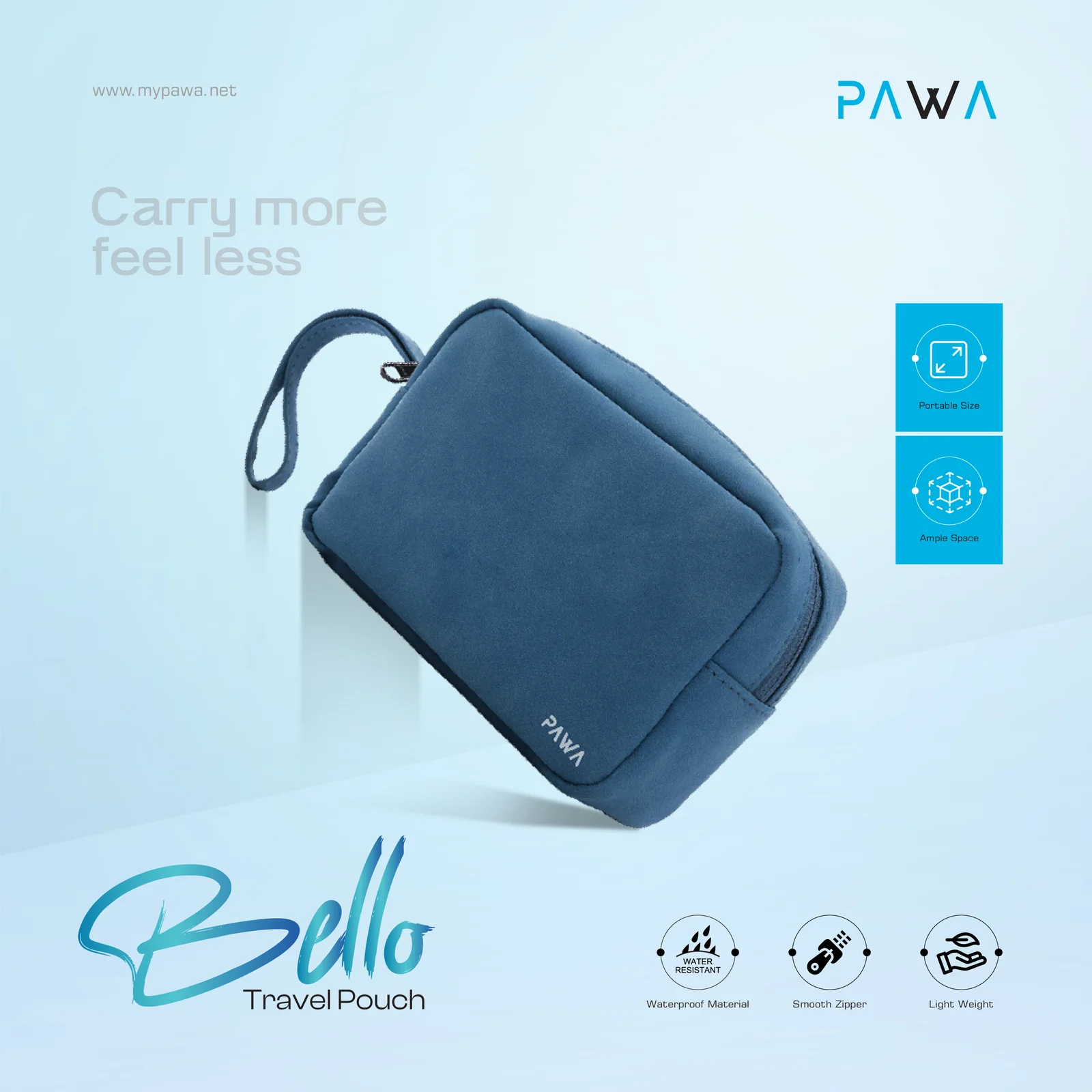 PAWA BELLO TRAVEL POUCH BLUE PW-TPHBG069-BL thumbnail 2