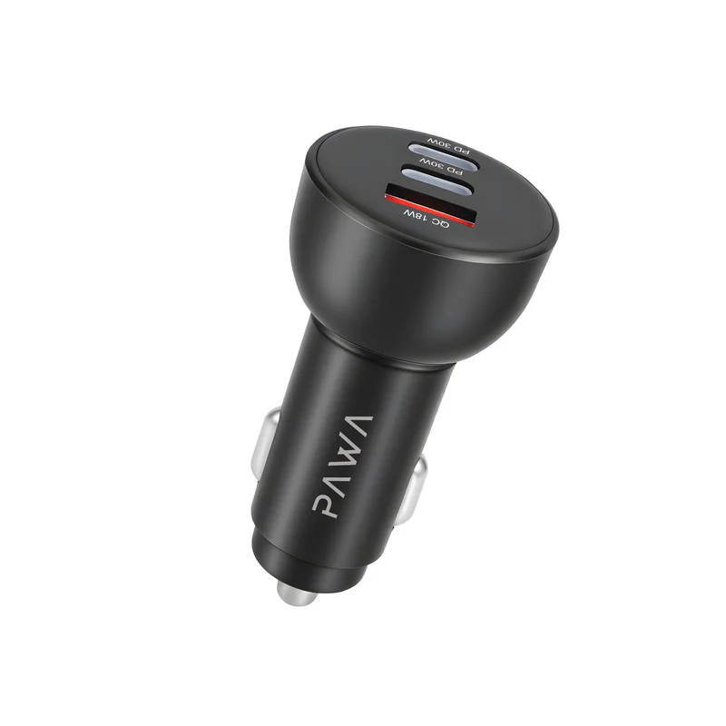 PAWA 60W CAR CHARGER WITH AMBIENT LIGHT BLACK PW-CC60WCA2-BK