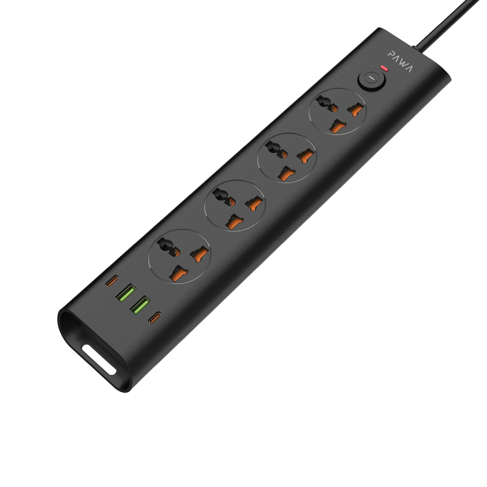 PAWA UNIVERSAL POWERSTRIP 3000W 3.1A MAX BLACK PW-PSTN314P-BK