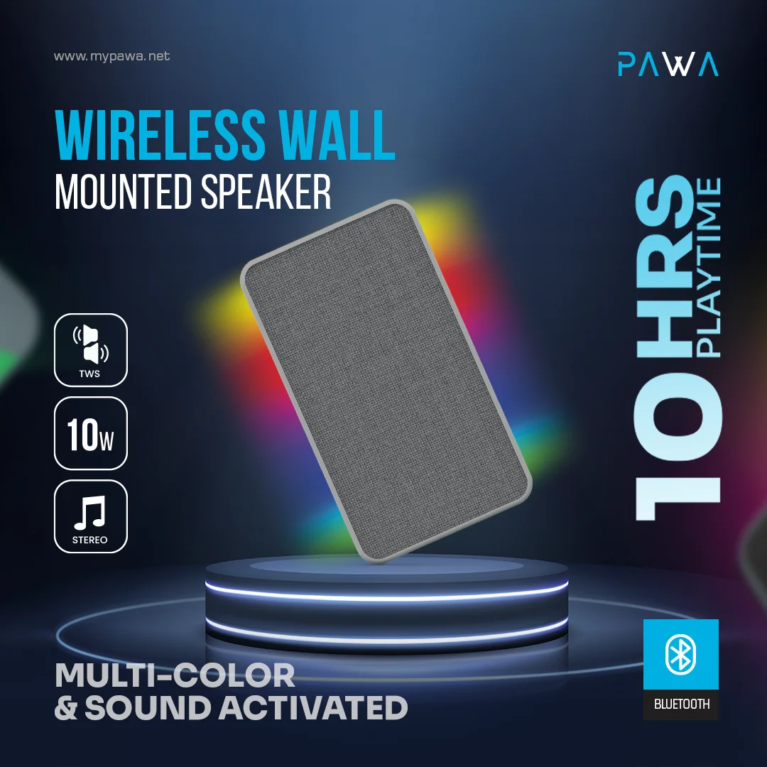 PAWA WIRELESS WALL MOUNTED SPEAKER GREY PW-SPWLTW66-GY thumbnail 5