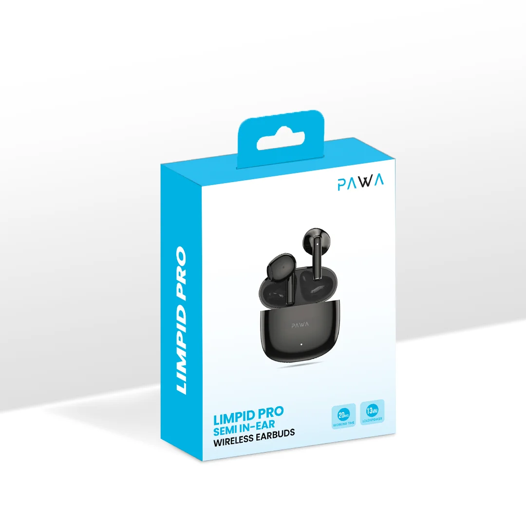 PAWA LIMPID PRO SEMI IN EAR WIRELESS EARBUDS BLACK PW-EBW050-BK thumbnail 5