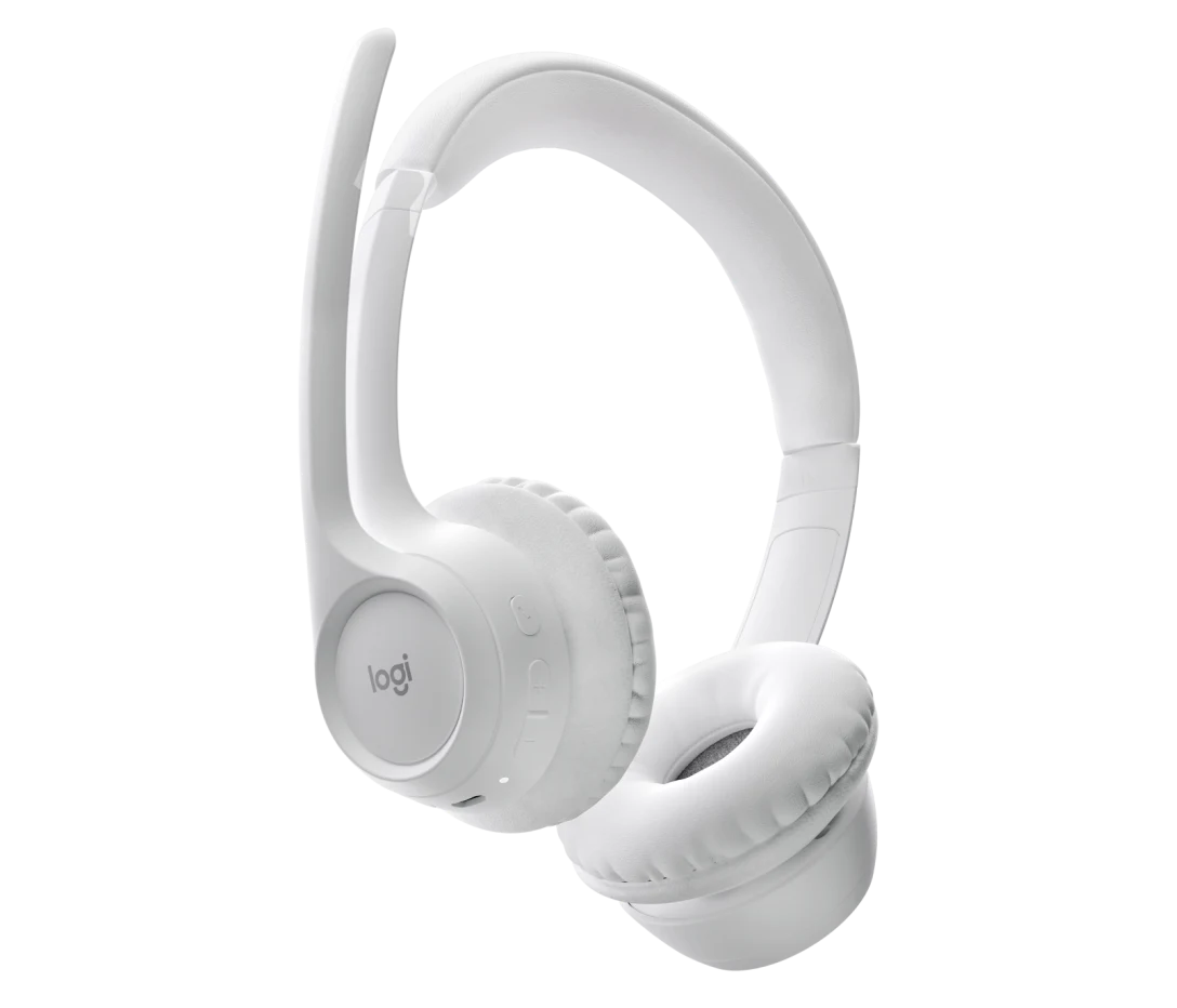 LOGITECH ZONE 300 WIRELESS HEADSET WITH NOISE CANCELLING MICROPHONE WHITE 981-001419 thumbnail 4