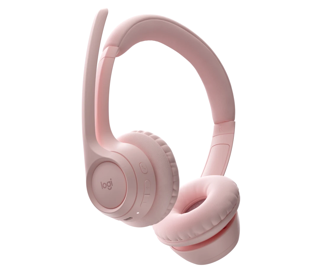 LOGITECH ZONE 300 WIRELESS HEADSET WITH NOISE CANCELLING MICROPHONE ROSE 981-001412 thumbnail 4