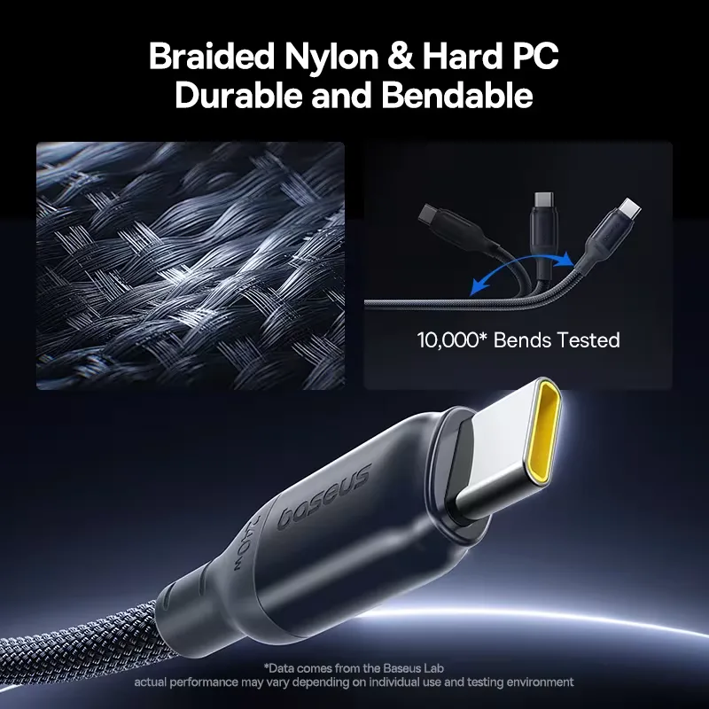 BASEUS PICOGO FAST CHARGING CABLE TYPE C TO TYPE C 240W 2M BLACK E0423301 thumbnail 6