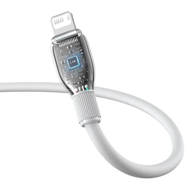 BASEUS PUDDING SERIES FAST CHARGING USB TO IP 2.4A CABLE 2M STELLAR WHITE P10355700221 thumbnail 4