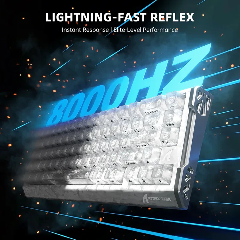 ATTACK SHARK R68 HE RAPID TRIGGER CRYSTAL MAGNETIC SWITCH KEYBOARD ICE NINJA thumbnail 2