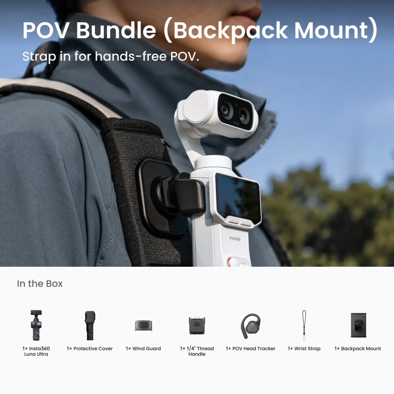 INSTA360 LUNA ULTRA 8K GIMBAL CAMERA CREATOR BUNDLE STELLAR WHITE CINSABTA thumbnail 2