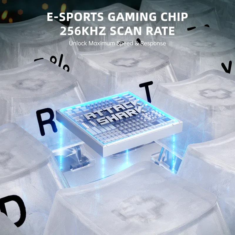 ATTACK SHARK R68 HE RAPID TRIGGER CRYSTAL MAGNETIC SWITCH KEYBOARD ICE NINJA thumbnail 3