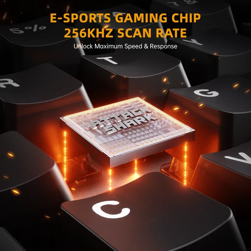 ATTACK SHARK R68 HE RAPID TRIGGER WIRED MAGNETIC SWITCH KEYBOARD BLACK thumbnail 7