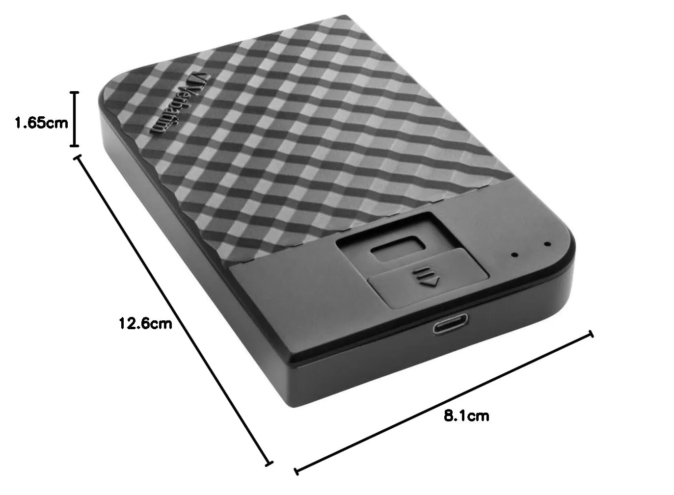 VERBATIM 2TB FINGERPRINT SECURE USB 3.2 GEN1 USB-C PORTABLE HARD DRIVE BLACK VER-53651 thumbnail 3