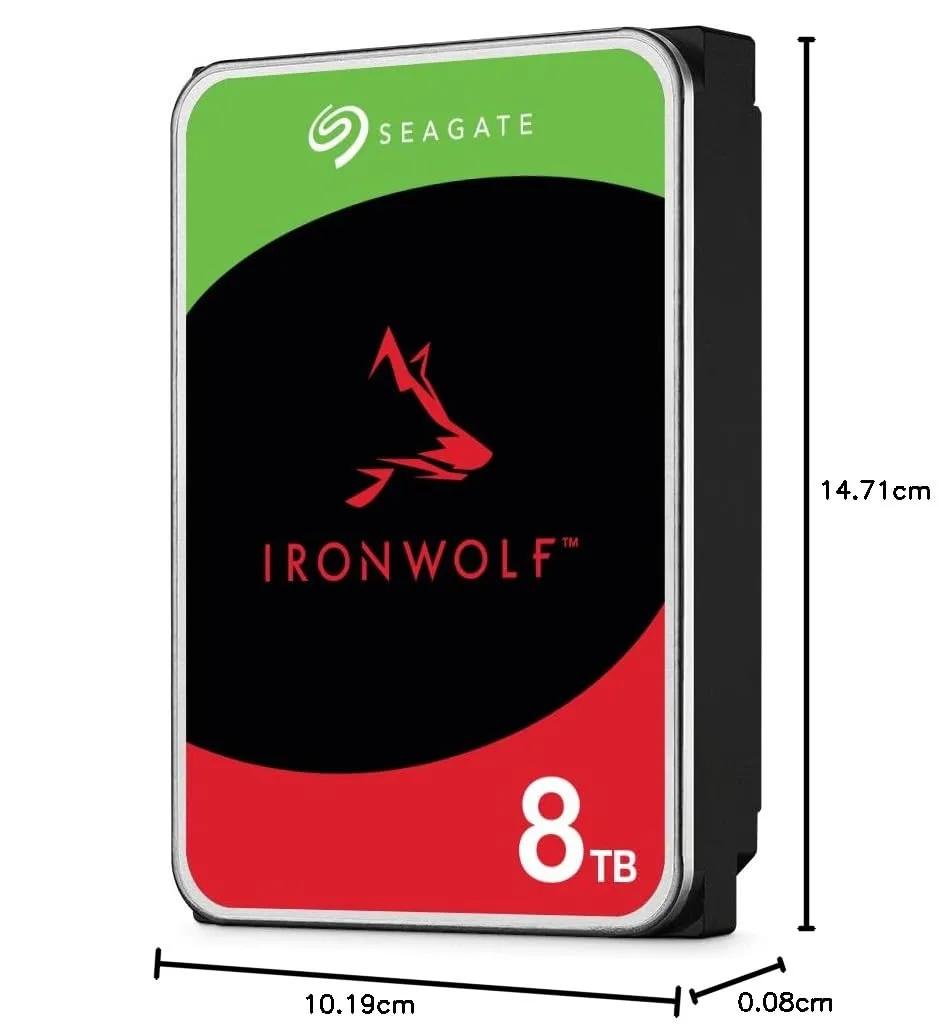 SEAGATE 8TB IRONWOLF NAS 3.5 INCH SATA 6GBS 256MB CACHE 5400RPM INTERNAL HDD ST8000VN002 thumbnail 2