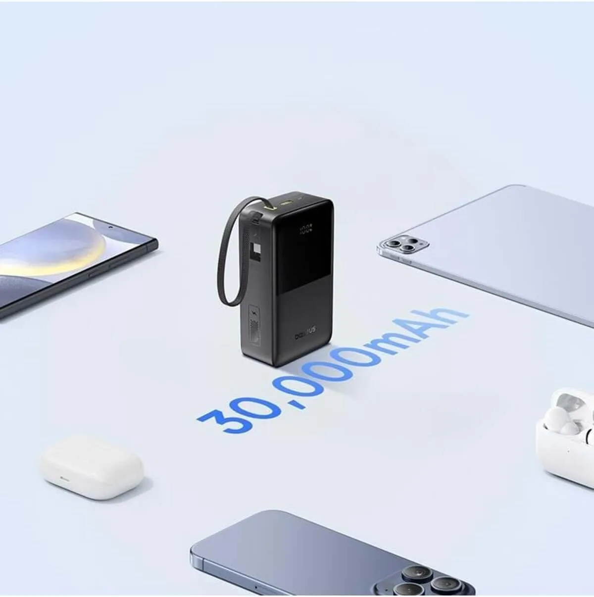 BASEUS ENERFILL FC51 BIPOW 2 PRO DIGITAL DISPLAY POWER BANK WITH BUILT IN CABLE 30000MAH 22.5W COSMIC BLACK E0028100 thumbnail 2