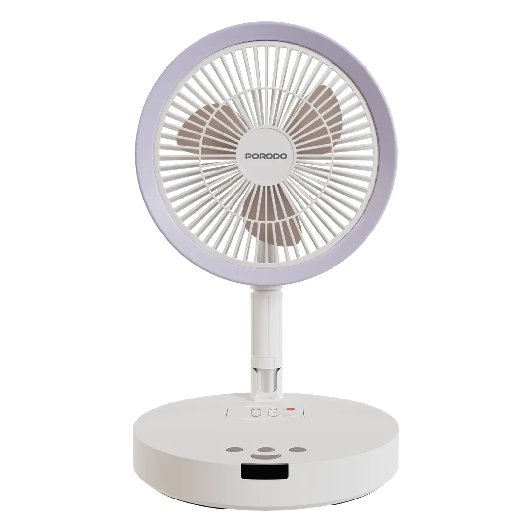PORODO LIFESTYLE CHILLO PORTO FOLDABLE COOLING FAN WITH REMOTE CONTROL WHITE PDLFSTMT807WH