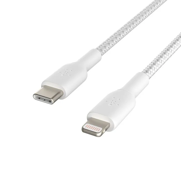 BELKIN BOOST CHARGE BREADED USB-C TO LIGHTNING CABLE 1M WHITE CAA004BT1MWH thumbnail 4