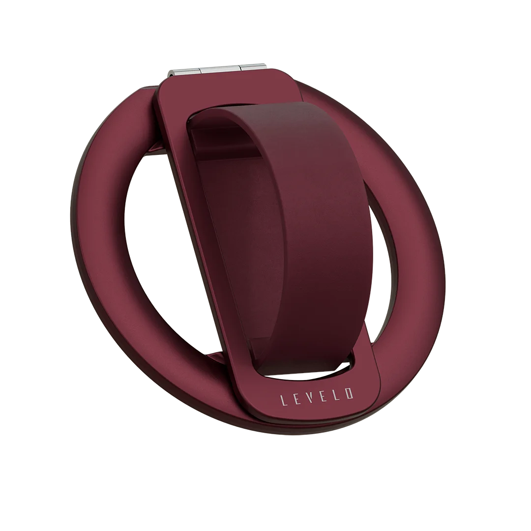 LEVELO RENNES STRONG MAGNETS LIQUID SILICONE LOOP ROTATING PHONE RING STAND BURGUNDY LVLRNS21MPSBUR