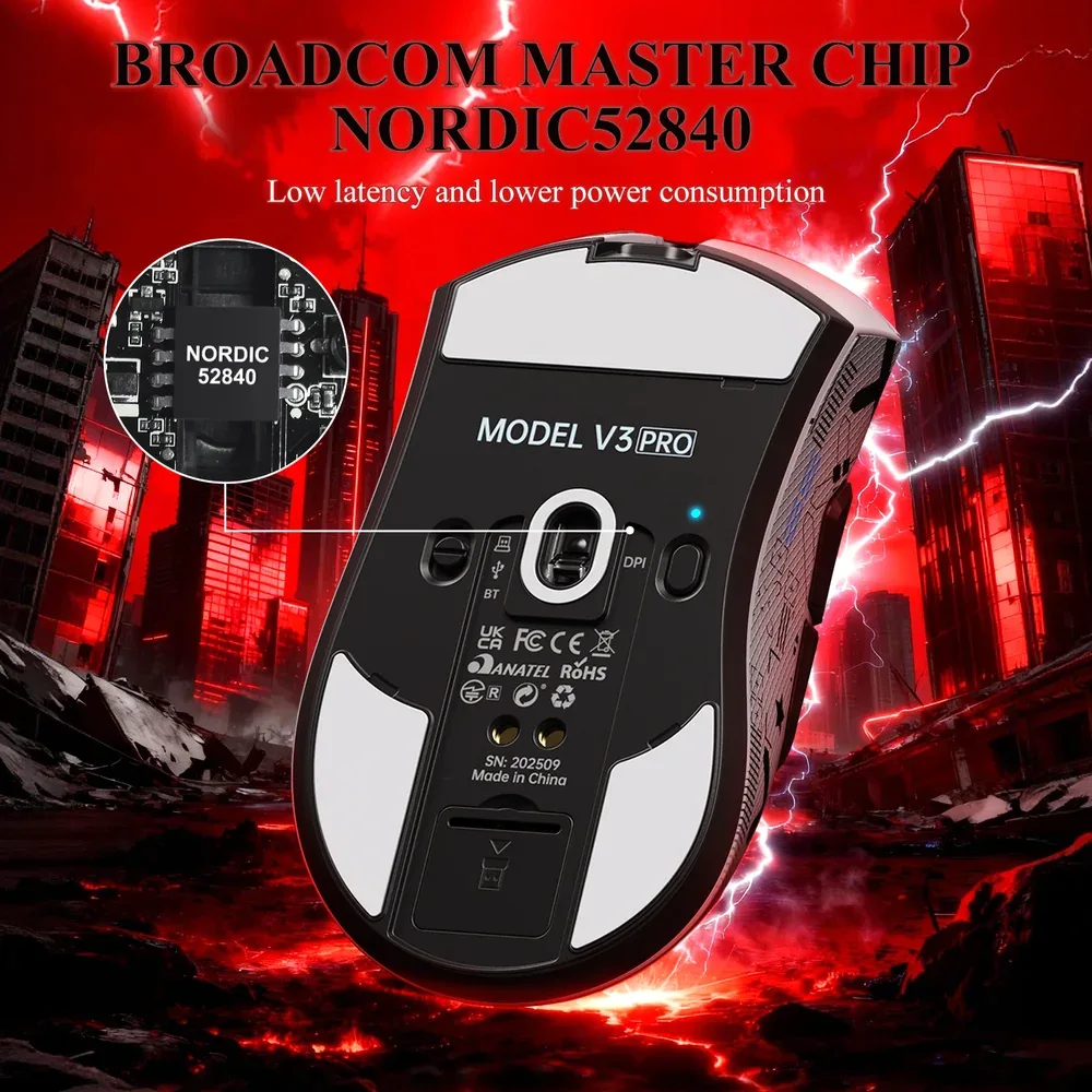 ATTACK SHARK V3 PRO WIRELESS ESPORTS GAMING MOUSE WITH CHARGING DOCK WHITE thumbnail 5