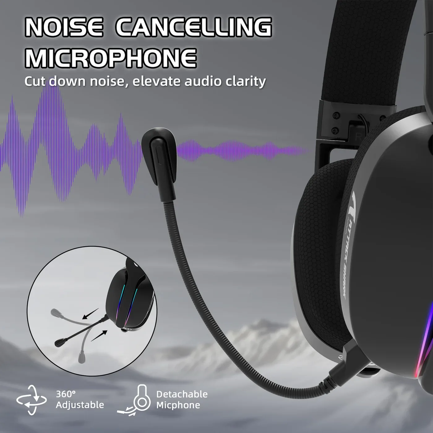 ATTACK SHARK L90 TRI MODE WIRELESS GAMING HEADSET BLACK thumbnail 5