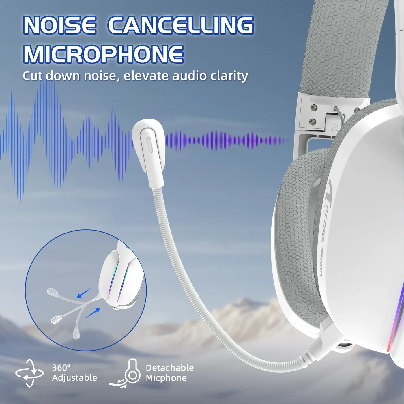 ATTACK SHARK L90 TRI MODE WIRELESS GAMING HEADSET WHITE thumbnail 6