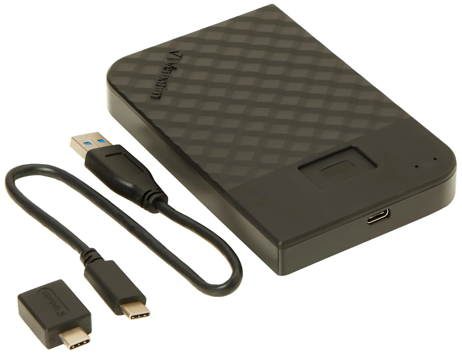 VERBATIM 2TB FINGERPRINT SECURE USB 3.2 GEN1 USB-C PORTABLE HARD DRIVE BLACK VER-53651 thumbnail 2