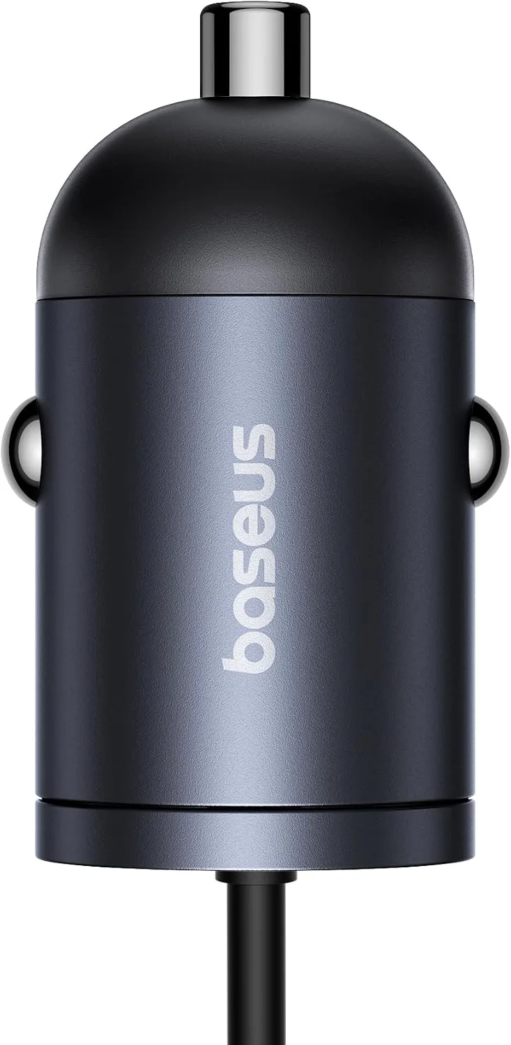 BASEUS TINY STAR MINI CAR CHARGER C+C CABLE INCLUDED 30W BLACK C00035001121 thumbnail 2